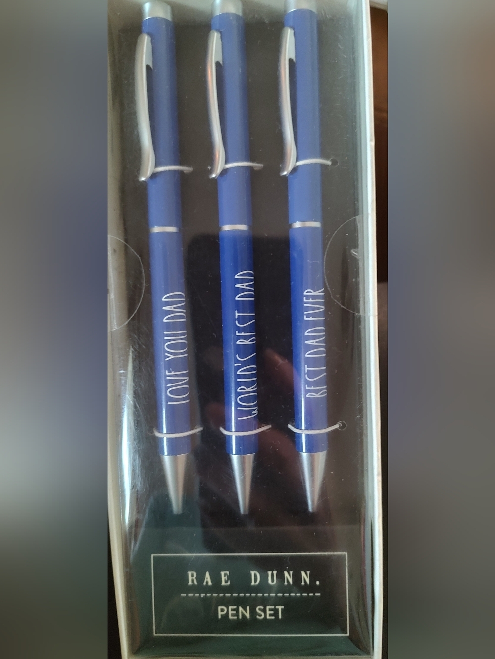 New! Rae Dunn Set of 3 Blue "Dad" Message Pens